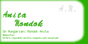 anita mondok business card